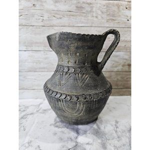 Gorgeous 5" MCM Clay Pottery Pitcher With Pinched Spout Made In Spain 77